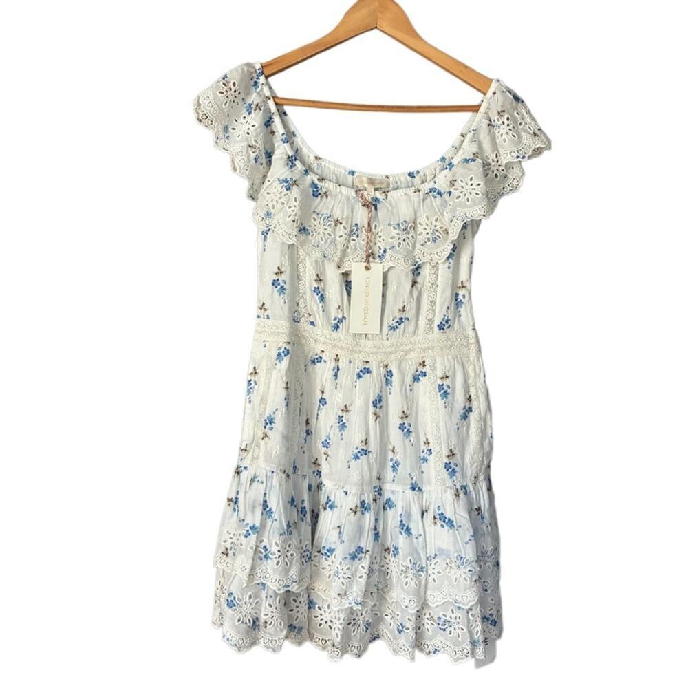 LoveShackFancy Cotton mini dress | Feminine Cottagecore Coquette Eyelet Spring 2 - Picture 4 of 14